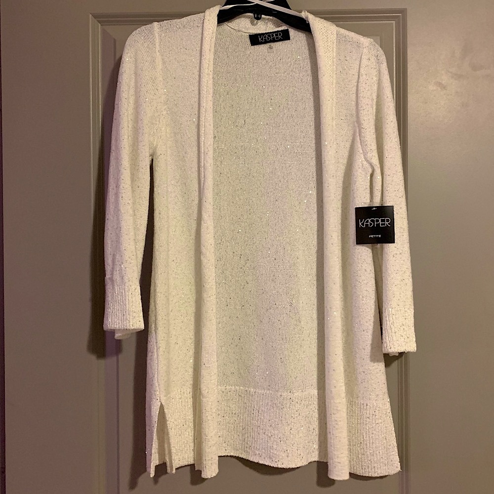 NWT Kasper Ivory Cardigan